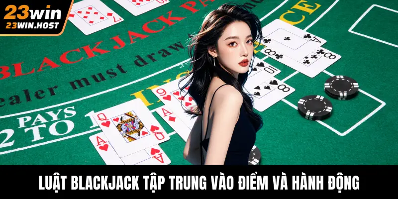 Luật blackjack tập trung vào điểm và hành động